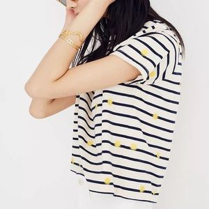 Madewell Embroidered Sun Setlist Boxy Top in Stripe